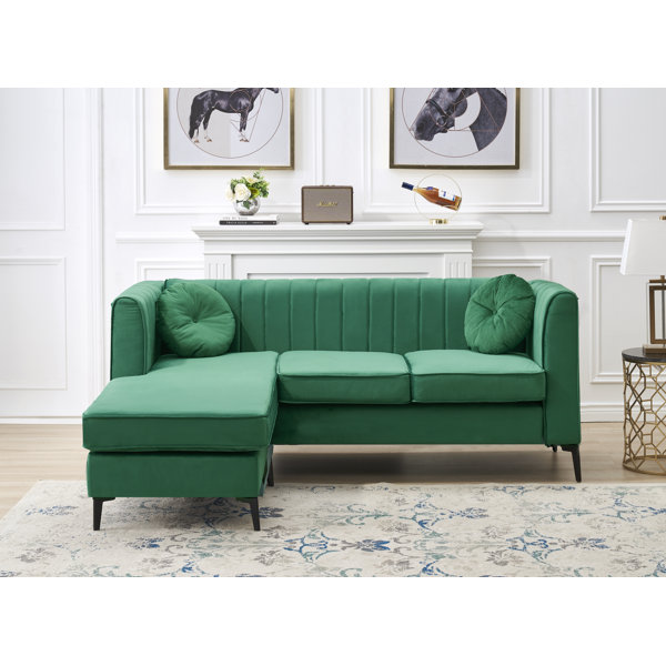 Corrigan Studio® Velvet Corner Living Room Sofa Wayfair
